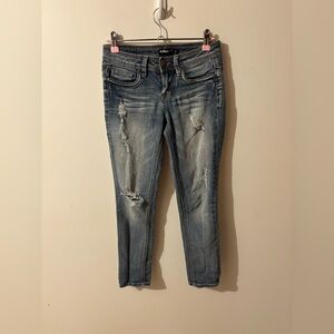 Dollhouse Blue Distressed Skinny Jeans Size 3 Charley Style
